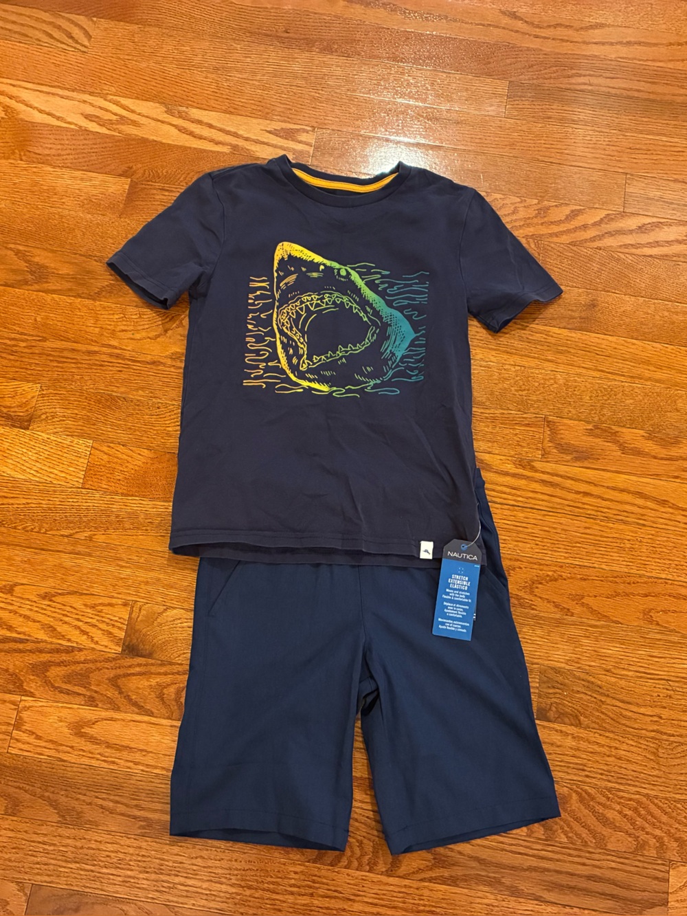 Tommy Bahama Navy Short Sleeve Tee and Nautica Shorts Size 7 NWT